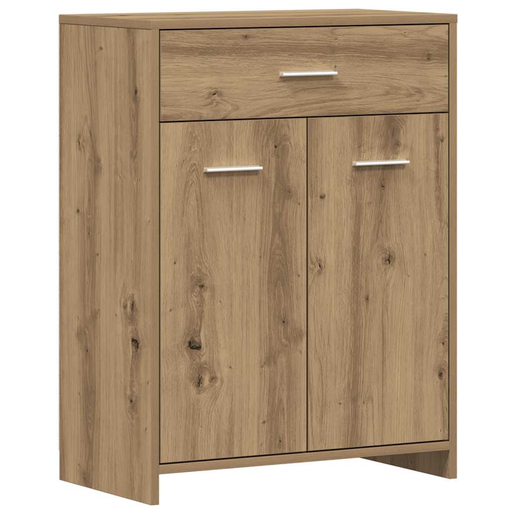 badeværelsesskab 60x33x80 cm konstrueret træ kunsteg