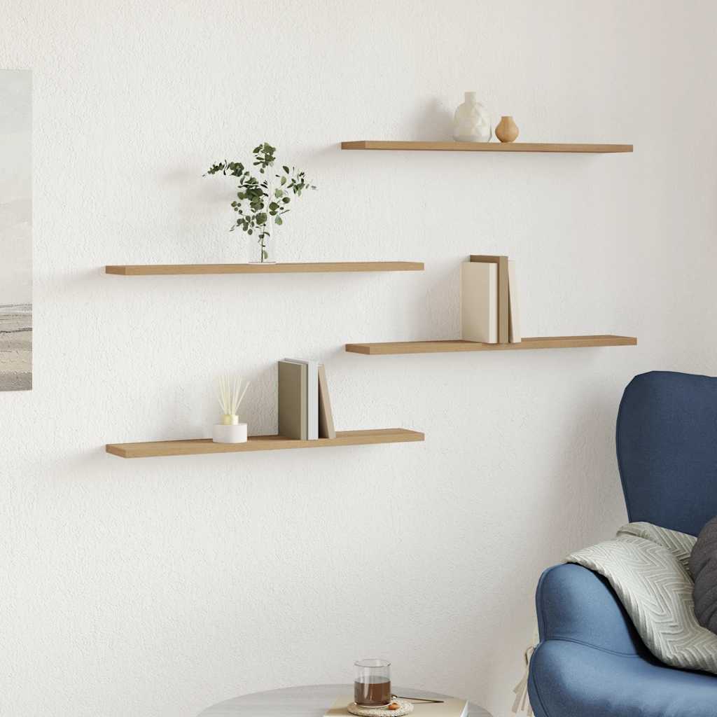 væghylder 4 stk. 60x20x1,5 cm konstrueret træ kunsteg