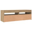 tv-bord med LED-lys 120x35x40 cm konstrueret træ kunsteg