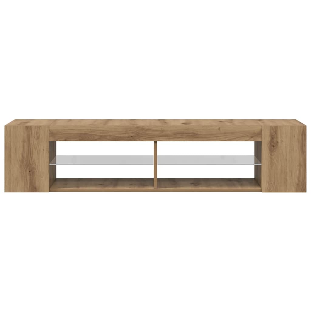 tv-bord med LED-lys 90x39x30 cm konstrueret træ kunsteg