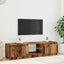 tv-bord m. LED-lys 140x40x36 cm konstrueret træ antikt træ