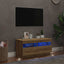 tv-bord med LED-lys 80x35x40 cm konstrueret træ kunsteg