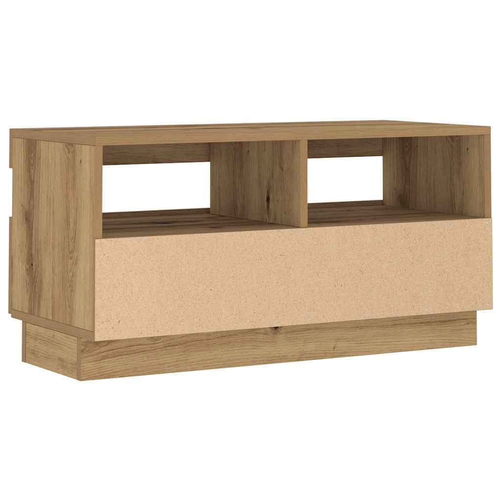 tv-bord med LED-lys 80x35x40 cm konstrueret træ kunsteg