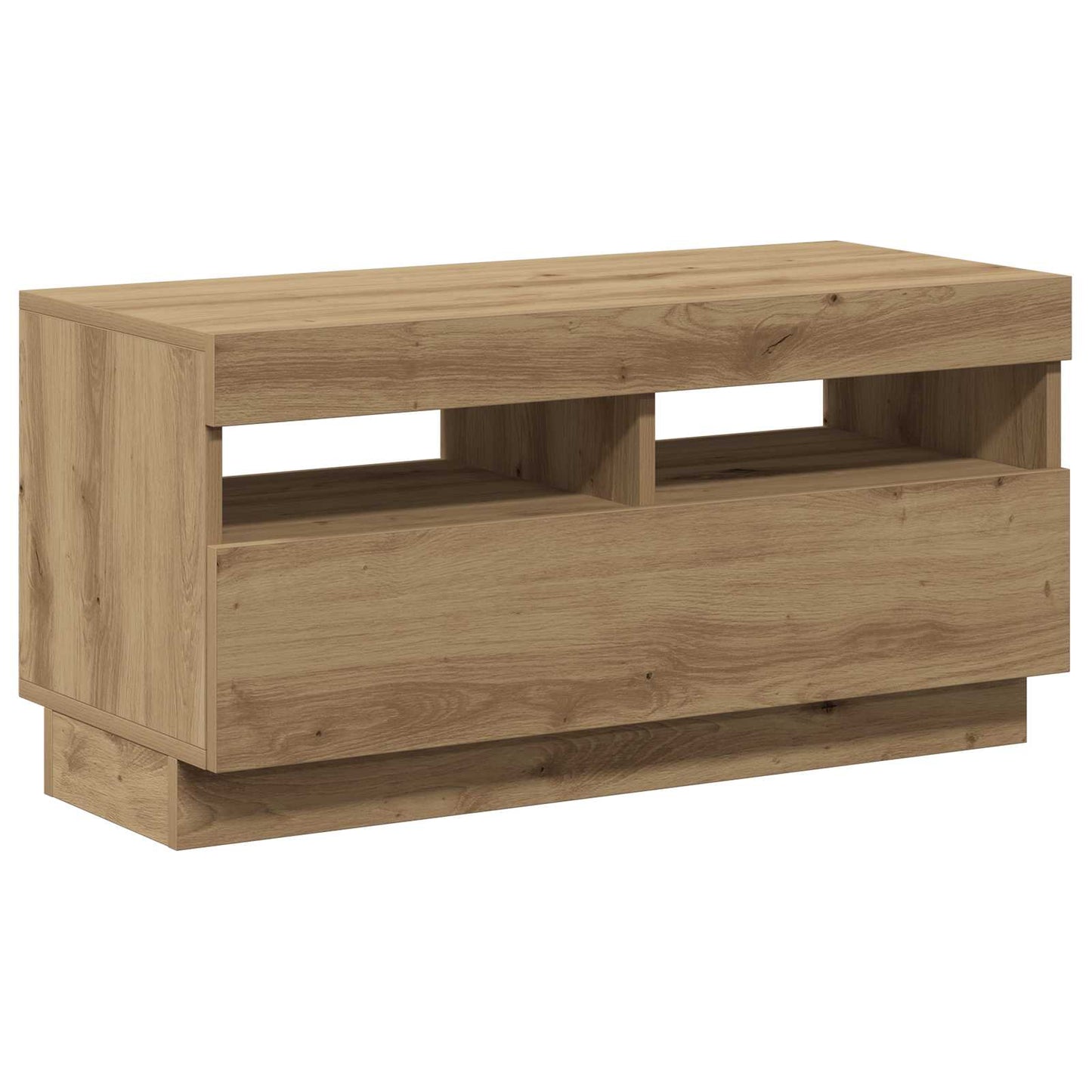 tv-bord med LED-lys 80x35x40 cm konstrueret træ kunsteg
