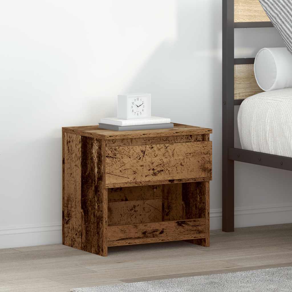 sengebord 40x30x39 cm spånplade antikt træ billede