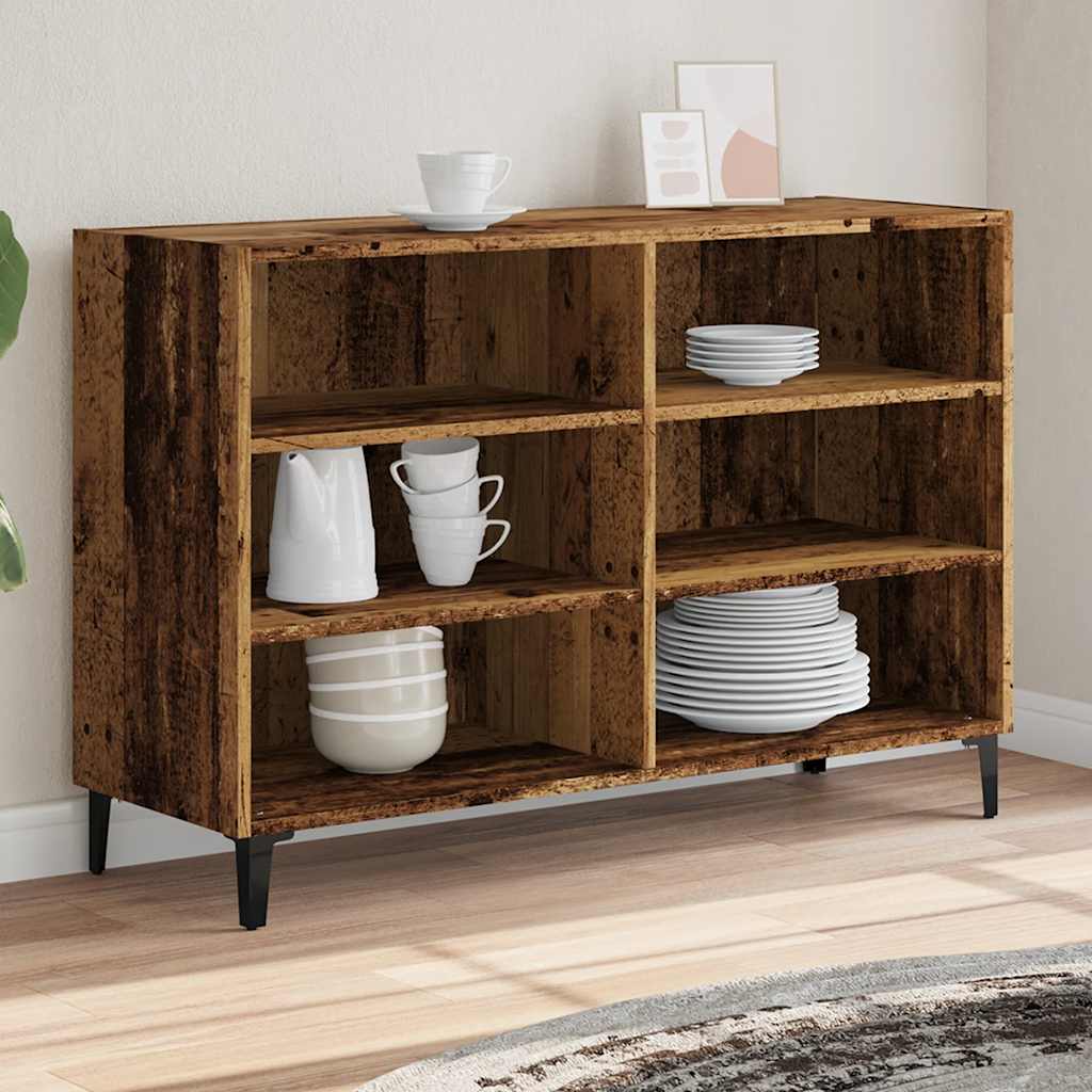 skænk 103,5x35x70 cm konstrueret træ antikt træ