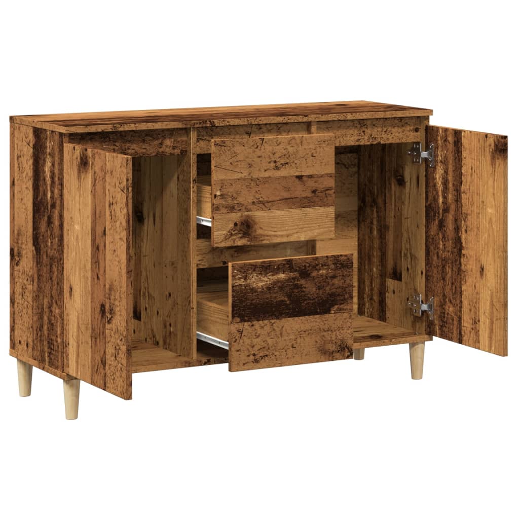 skænk 102x35x70 cm konstrueret træ antikt træ