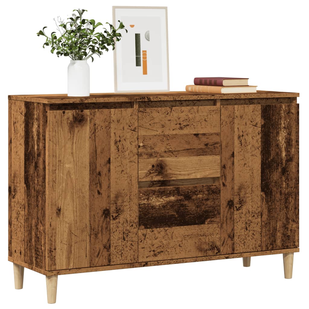 skænk 102x35x70 cm konstrueret træ antikt træ