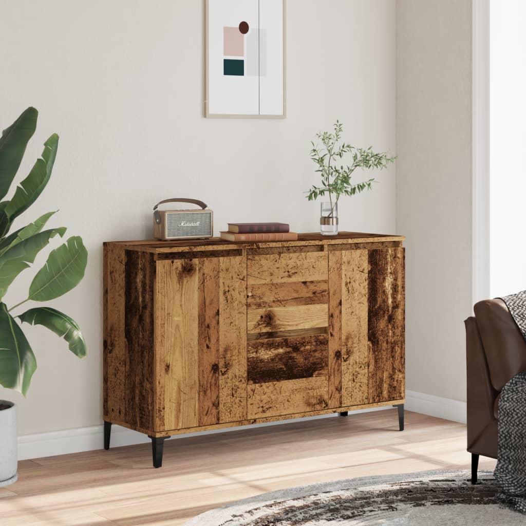 skænk 102x35x70 cm konstrueret træ antikt træ