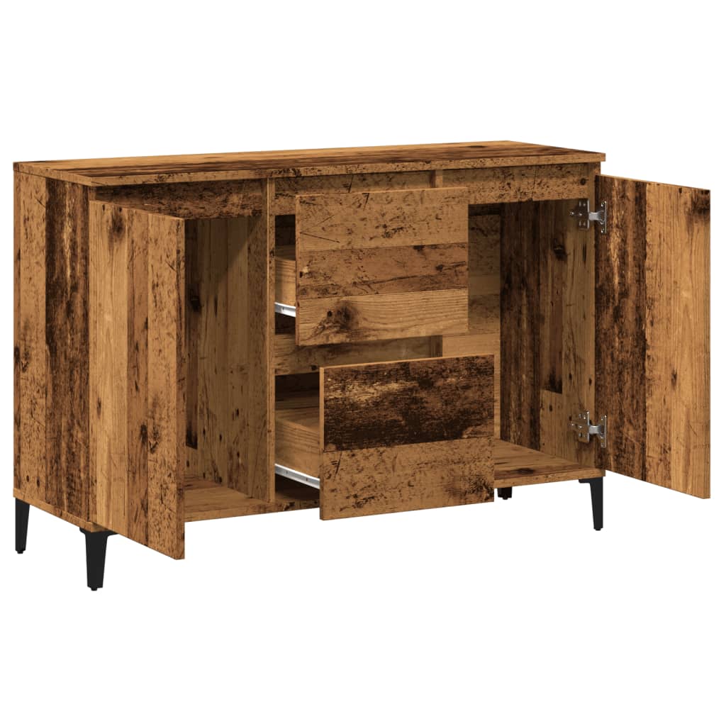 skænk 102x35x70 cm konstrueret træ antikt træ