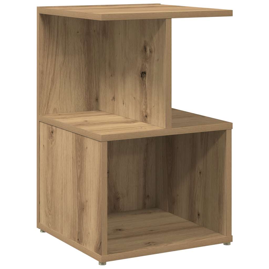 sengeborde 35x35x55 cm konstrueret træ egetræsfarve