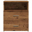 sengebord 50x32x60 cm konstrueret træ antikt trælook