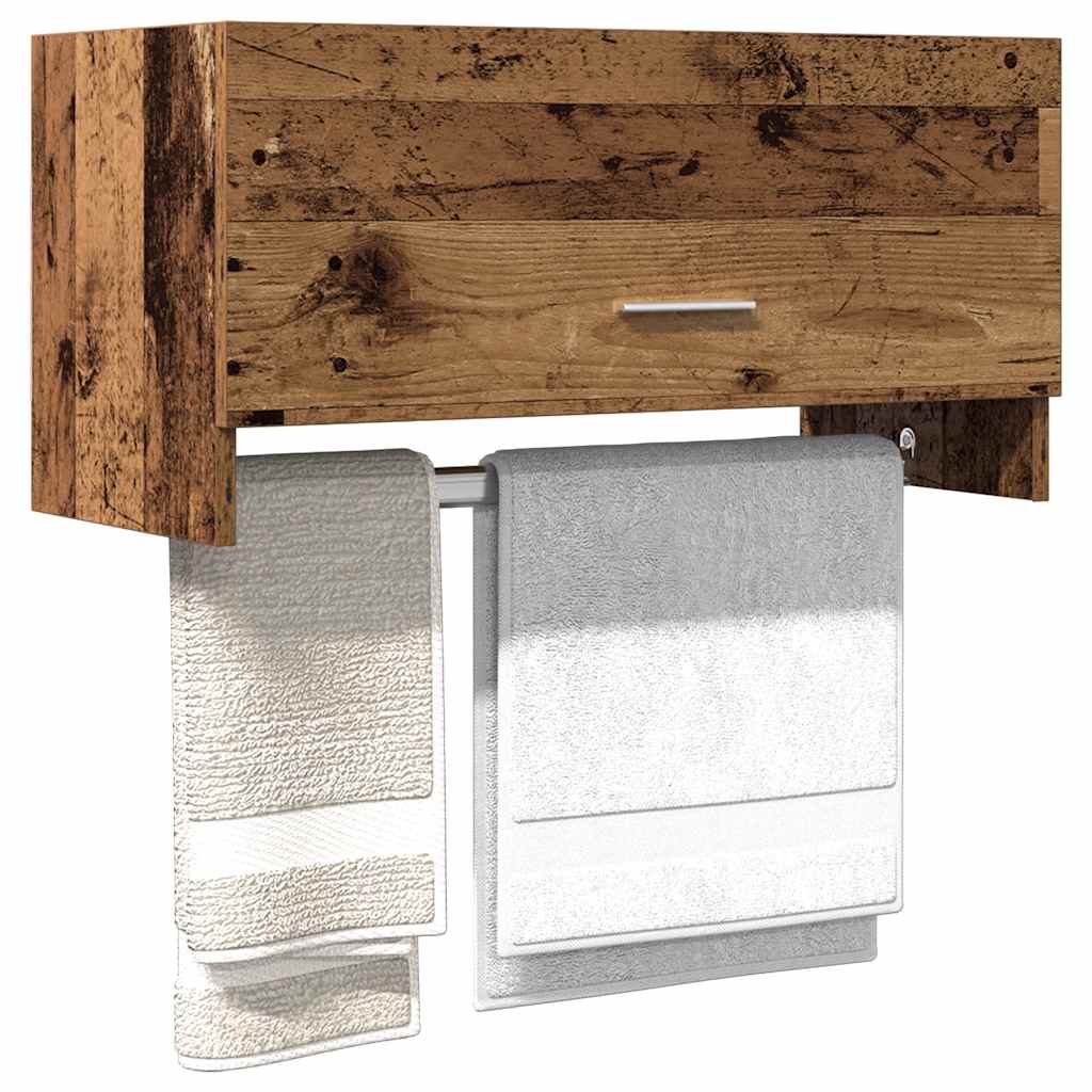 garderobe, gammel trælook, 70x32,5x35 cm, konstrueret træ billede