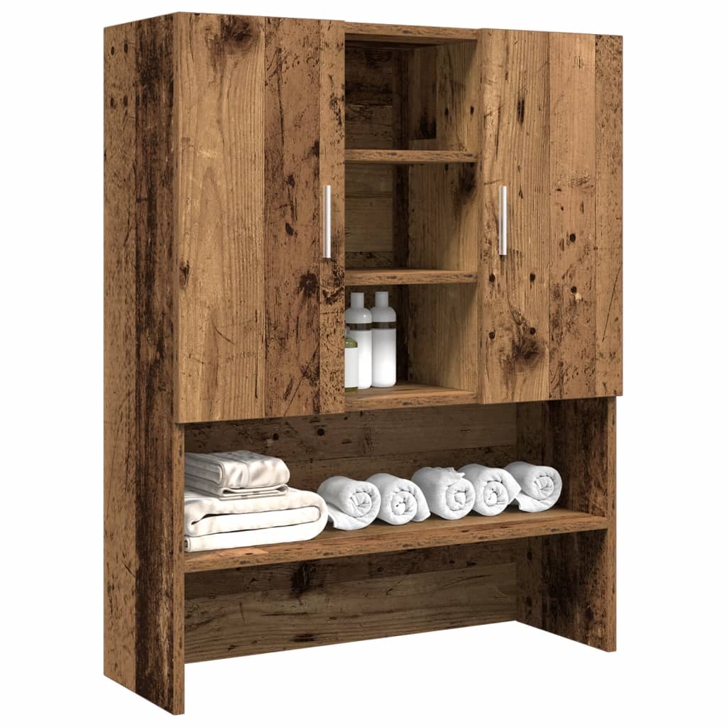 badeværelsesskab 70,5x25,5x90 cm antikt træ billede