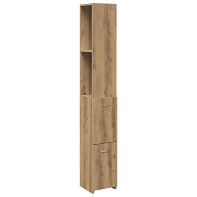 badeværelsesskab 25x25x170 cm konstrueret træ kunsteg