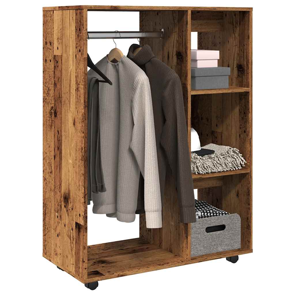 garderobe 80x40x110 cm konstrueret træ antikt træ billede