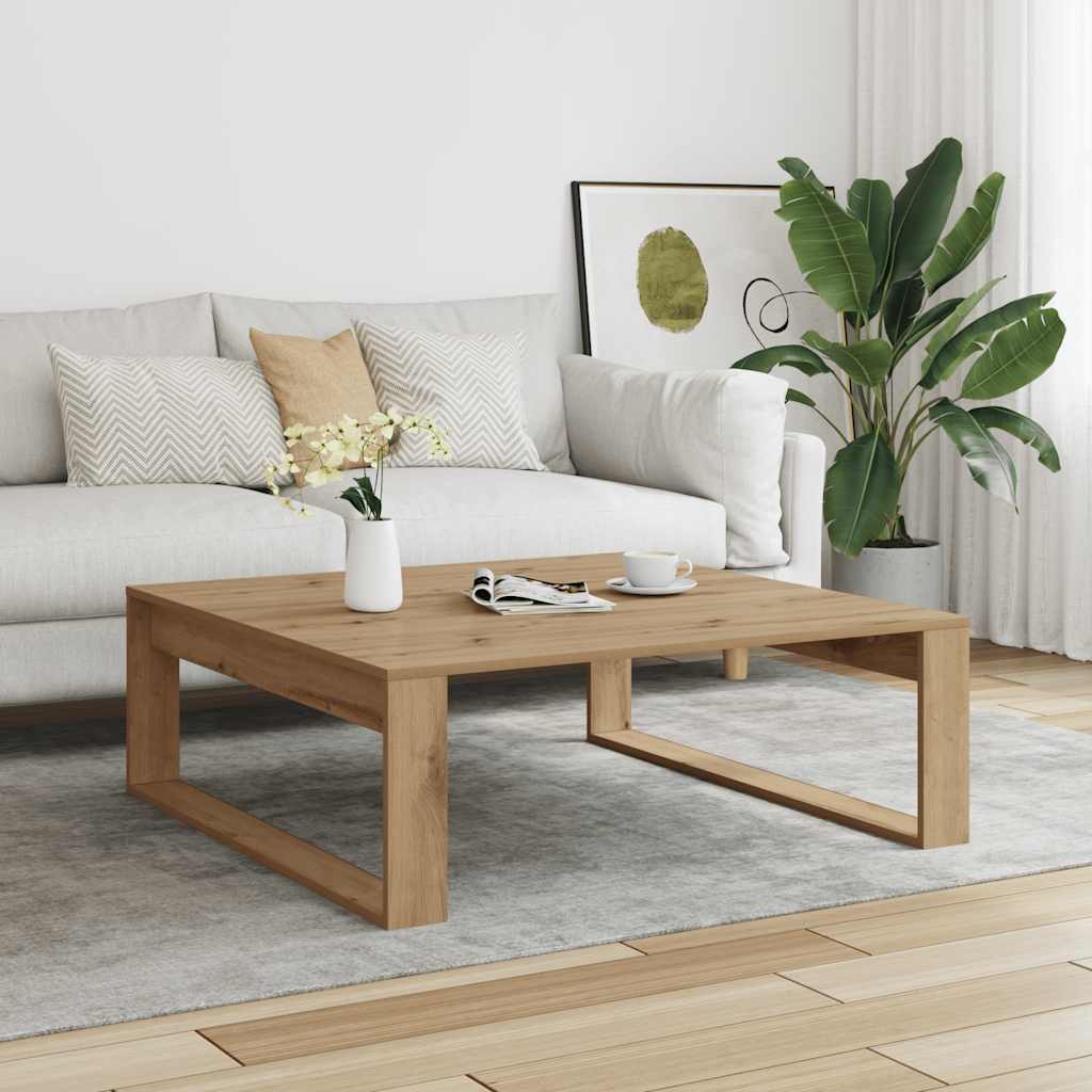 sofabord 100x100x35 cm konstrueret træ kunsteg
