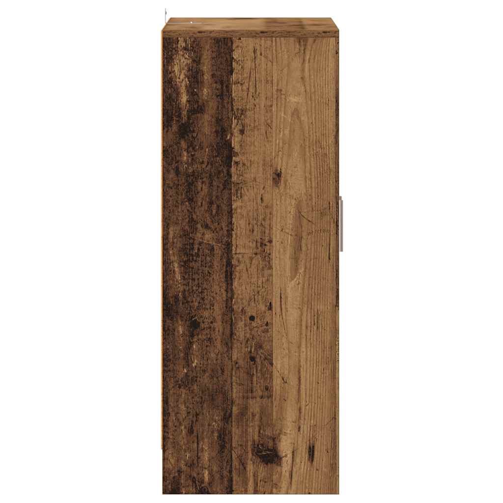 skoskab 60x35x92 cm konstrueret træ antikt eg