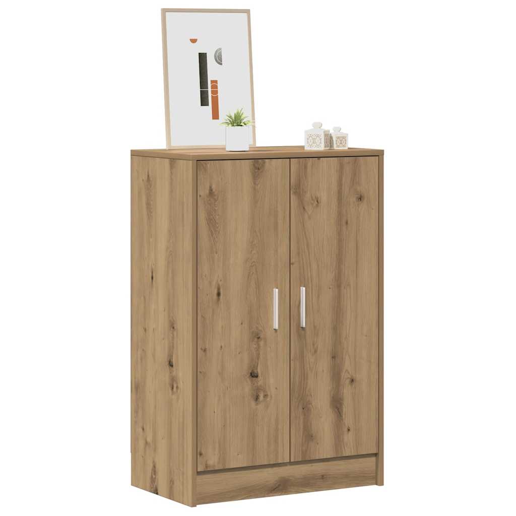 skoskab 60x35x92 cm konstrueret træ kunsteg