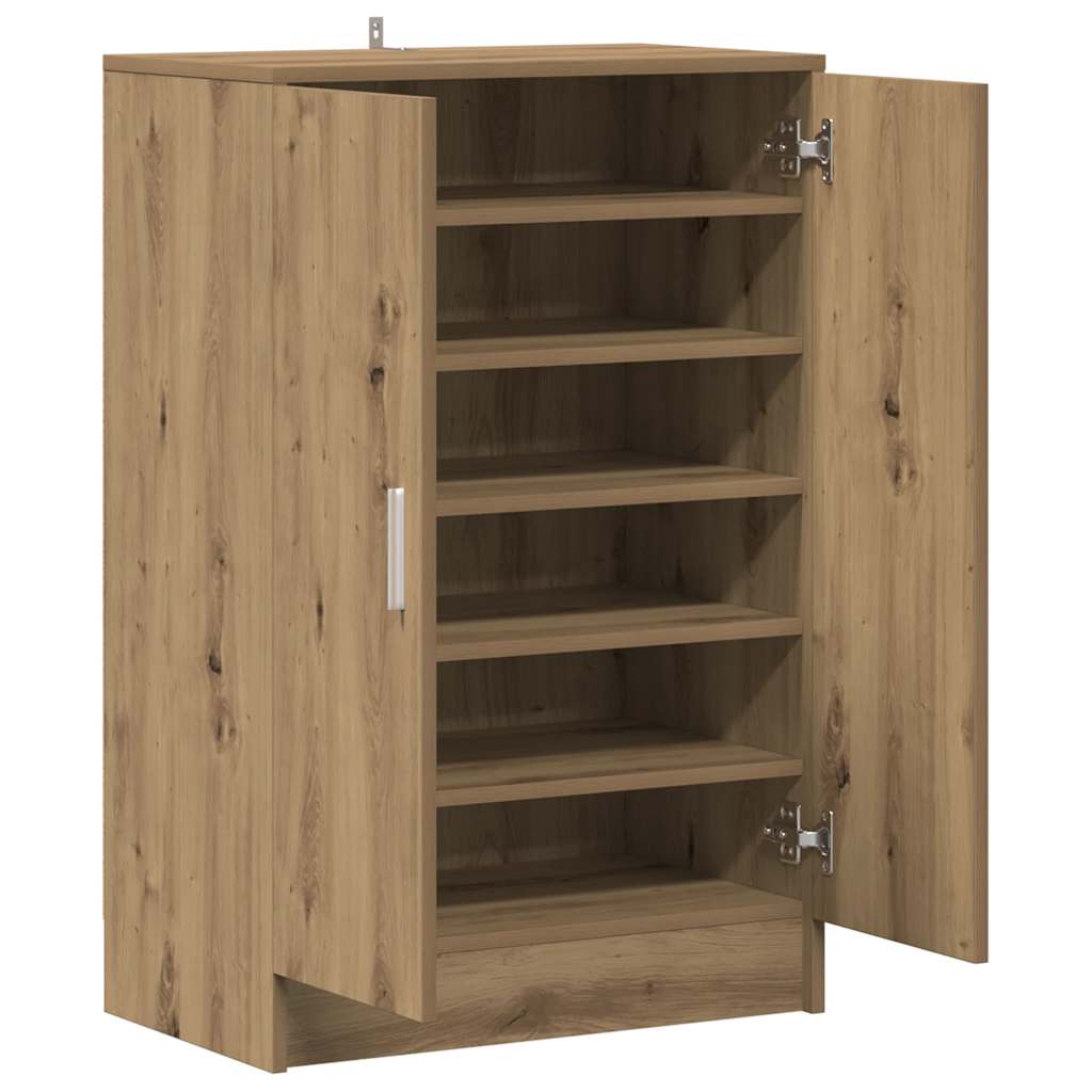 skoskab 60x35x92 cm konstrueret træ kunsteg