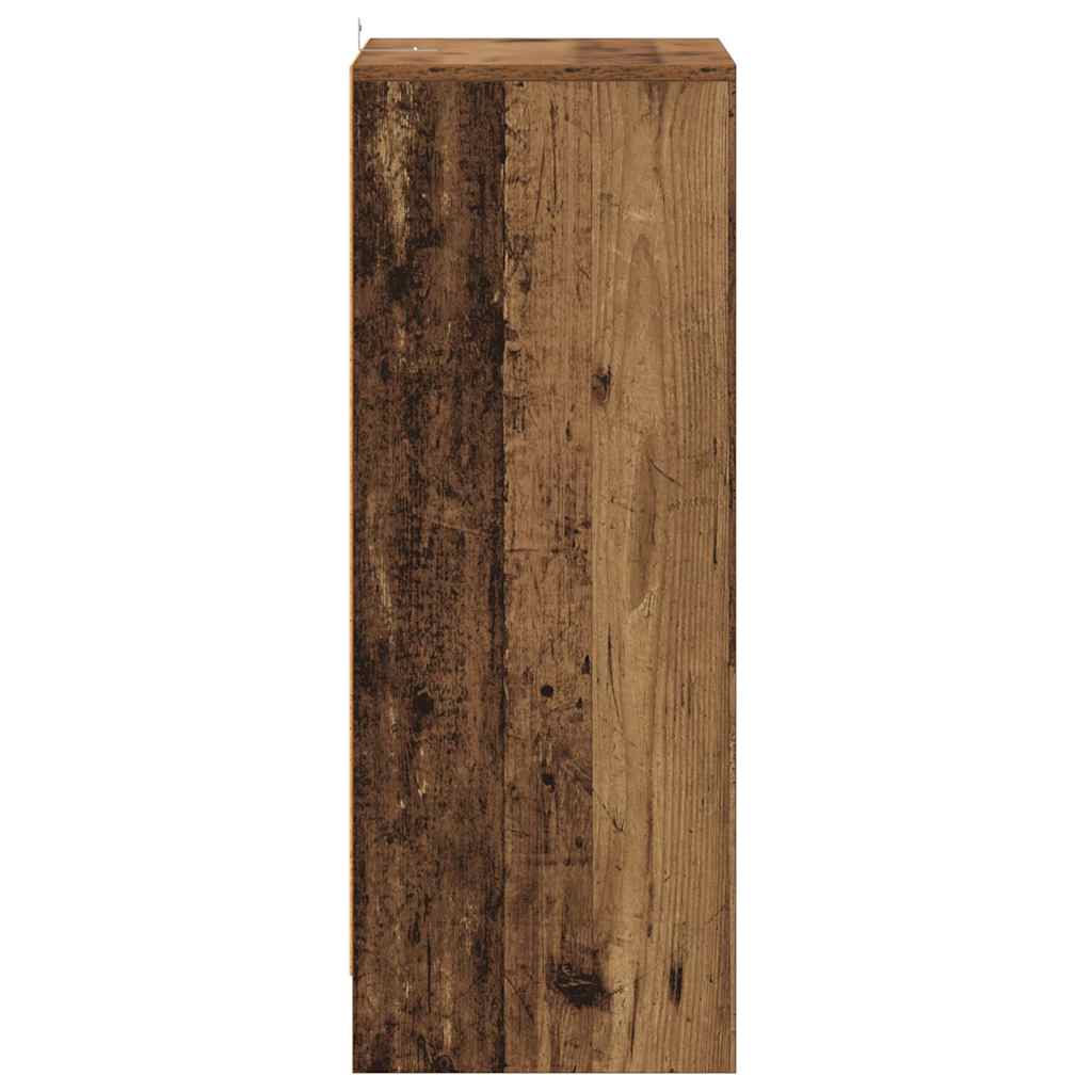 skoskab 60x35x92 cm konstrueret træ antikt eg