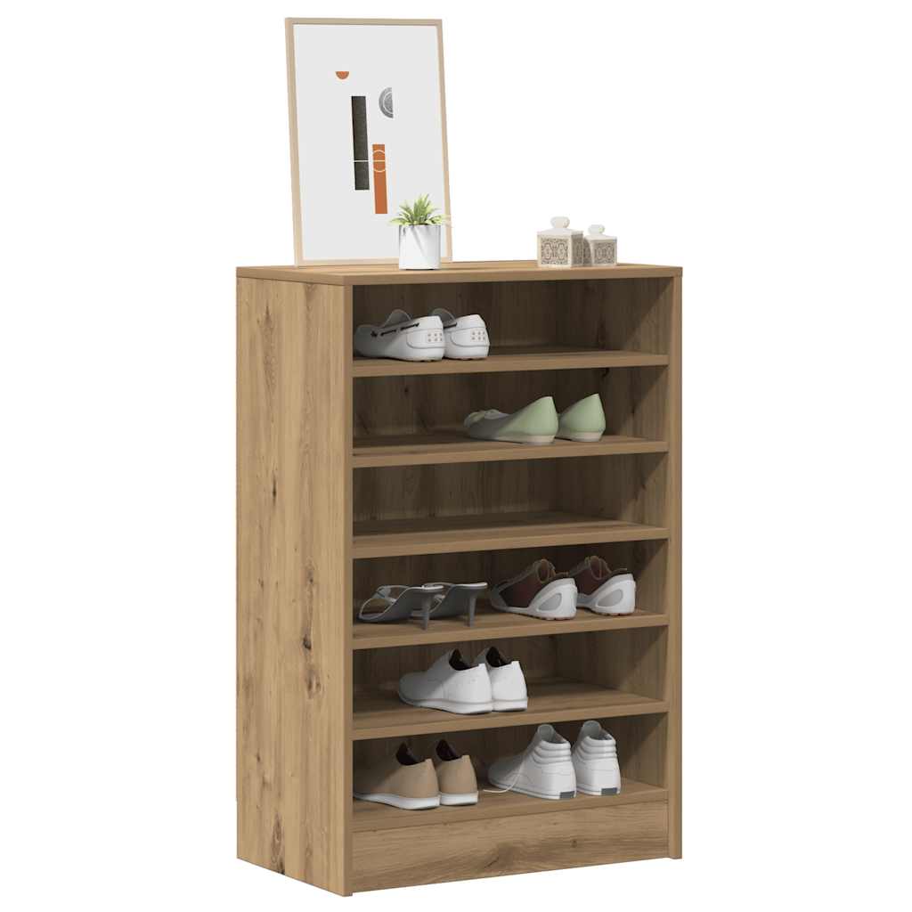 skoskab 60x35x92 cm konstrueret træ kunsteg