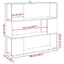 bogreol/rumdeler 100x24x94 cm antikt træ