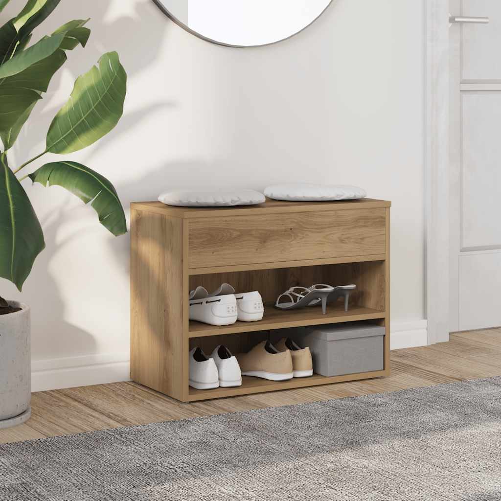 skobænk 60x30x45 cm konstrueret træ kunsteg