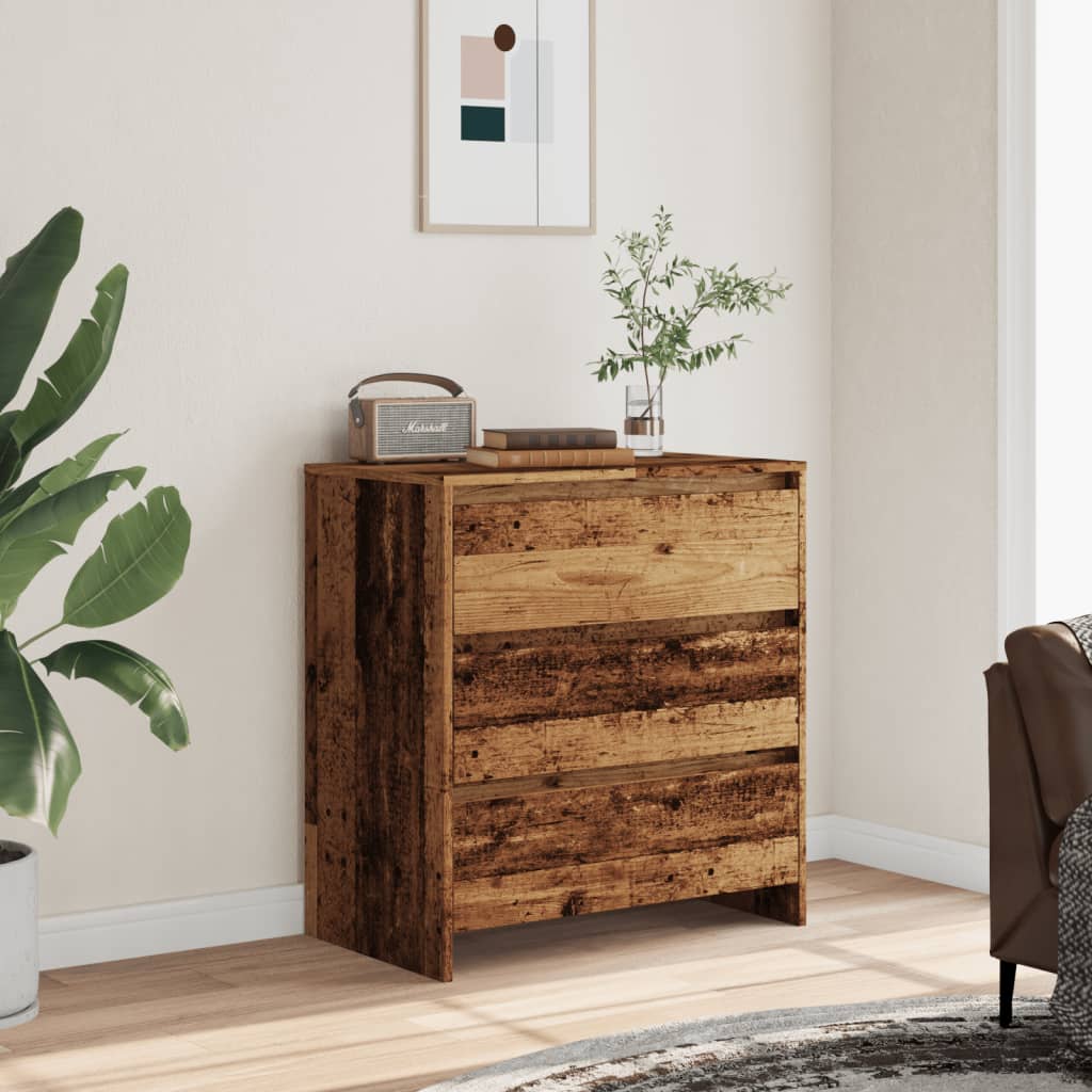 skænk 70x41x75 cm konstrueret træ antikt trælook