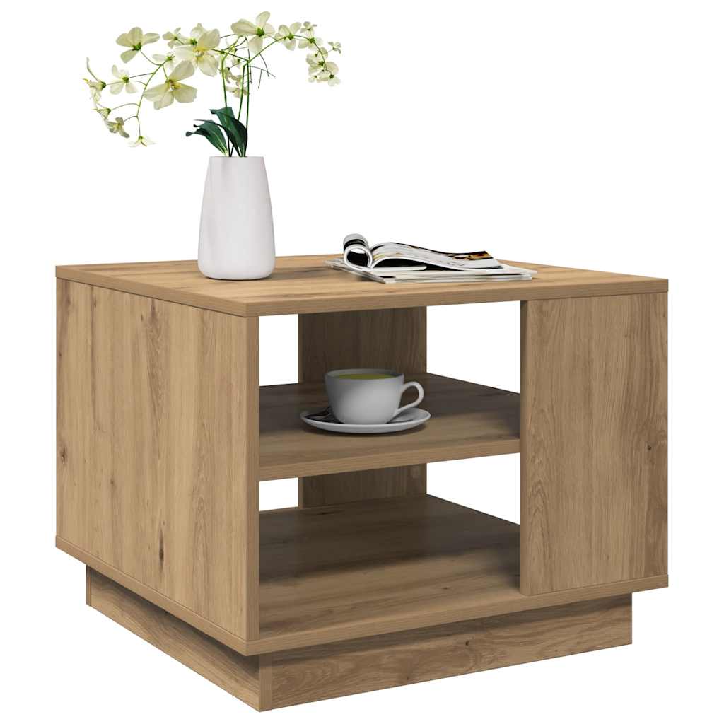 sofabord 55x55x42 cm konstrueret træ kunsteg