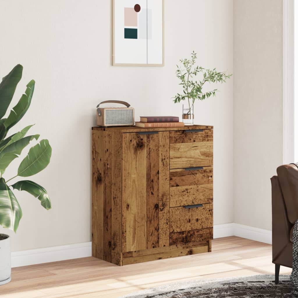 skænk 60x30x70 cm konstrueret træ antikt trælook