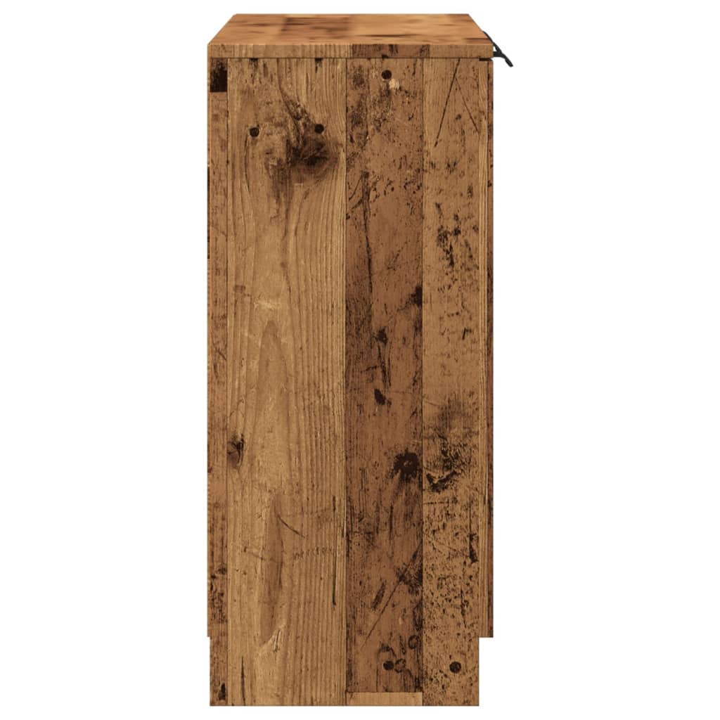 skænk 90,5x30x70 cm konstrueret træ antikt trælook