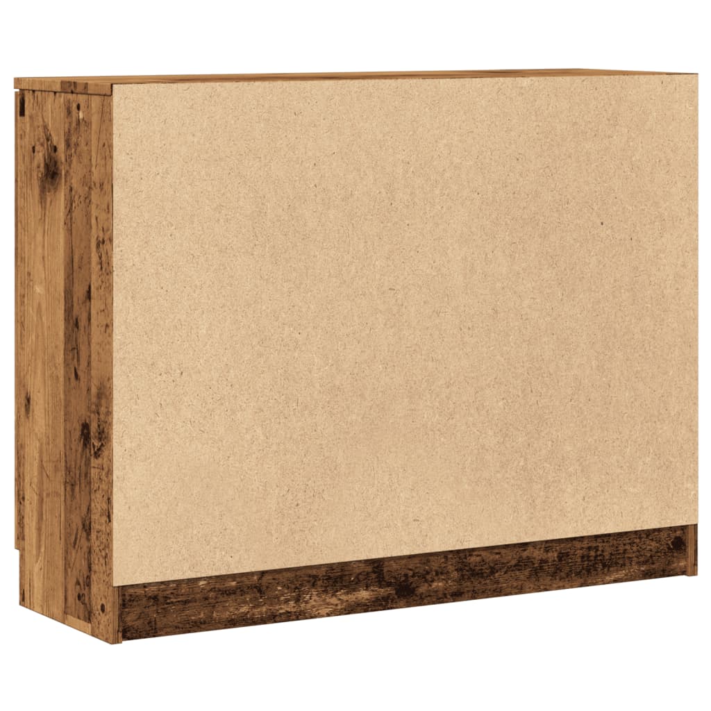 skænk 90,5x30x70 cm konstrueret træ antikt trælook