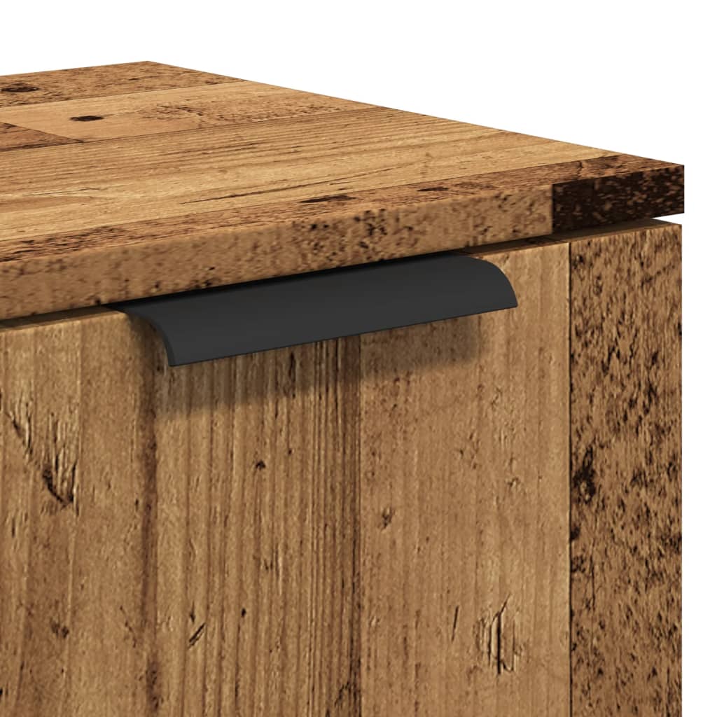 skænk 90,5x30x70 cm konstrueret træ antikt trælook
