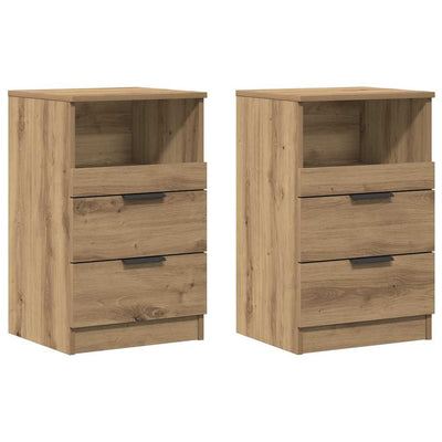 sengeborde 2 stk. 40x36x65 cm konstrueret træ kunsteg