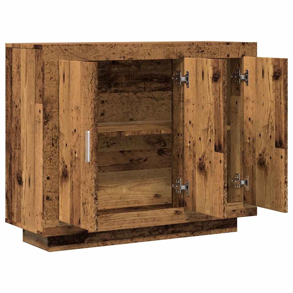 skænk 92x35x75 cm konstrueret træ gammelt trælook