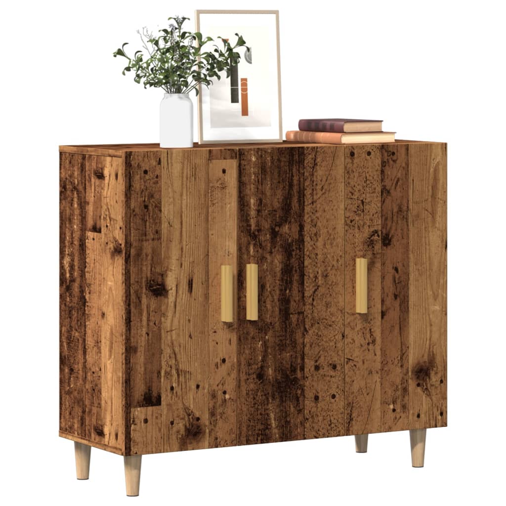 skab 90x34x80 cm konstrueret træ gammelt træ-look