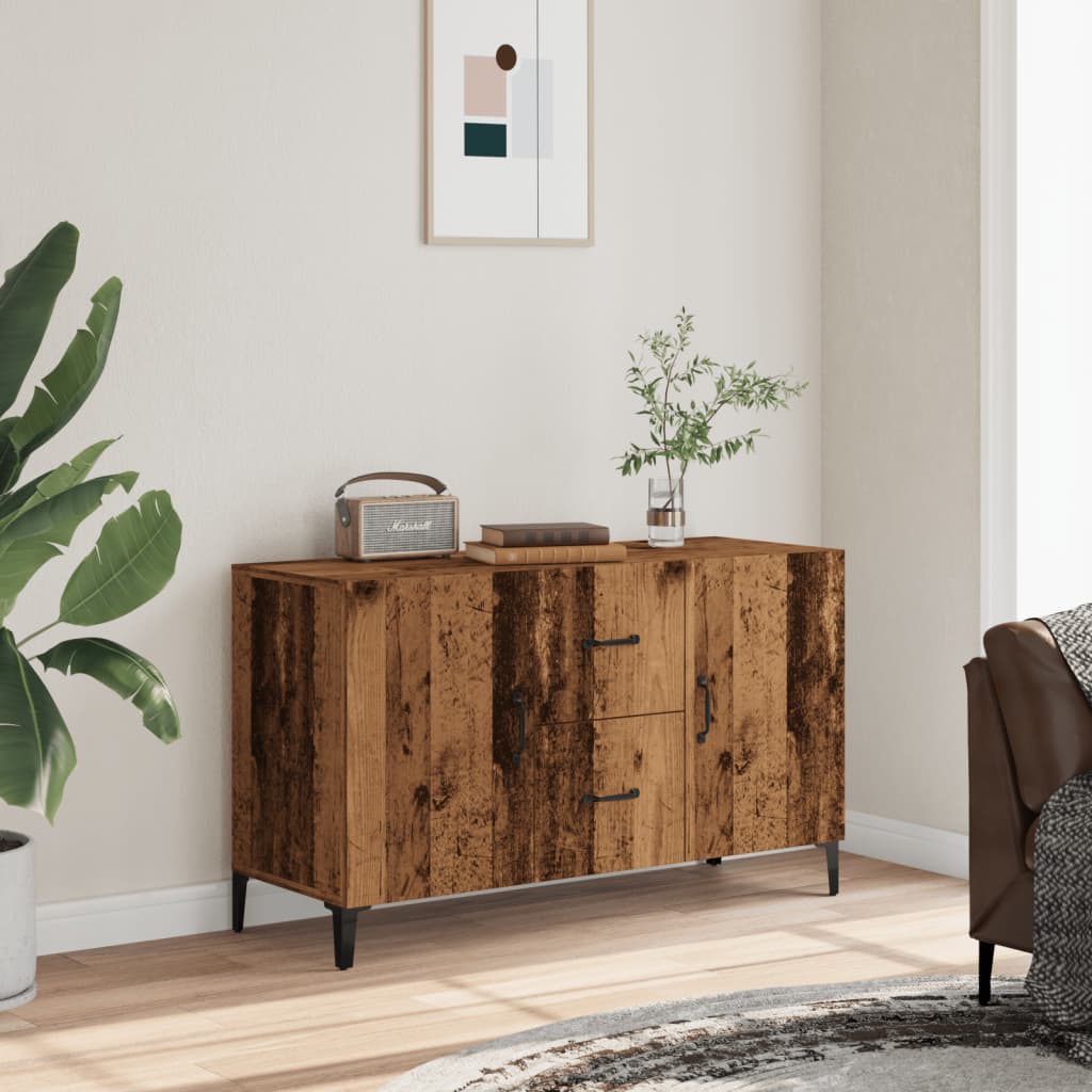 skænk 100x36x60 cm konstrueret træ gammelt træ-look