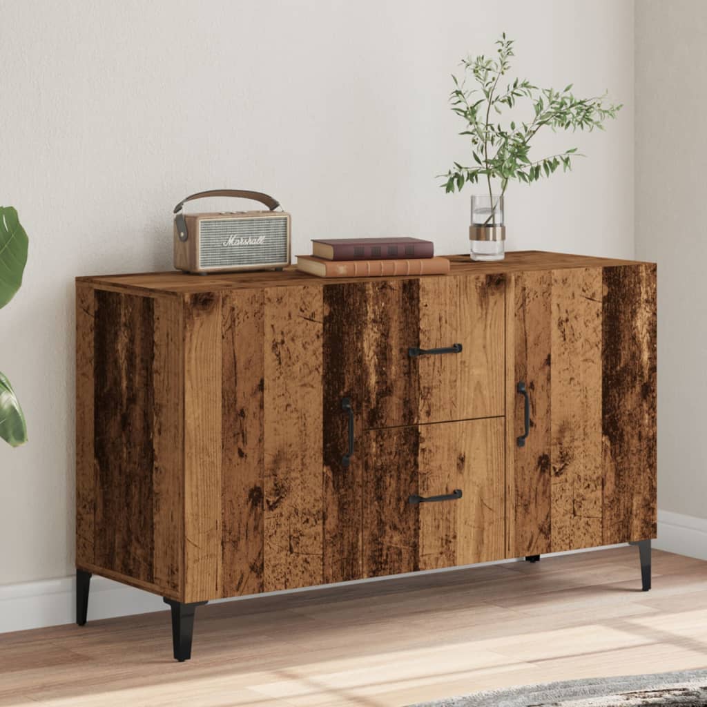 skænk 100x36x60 cm konstrueret træ gammelt træ-look
