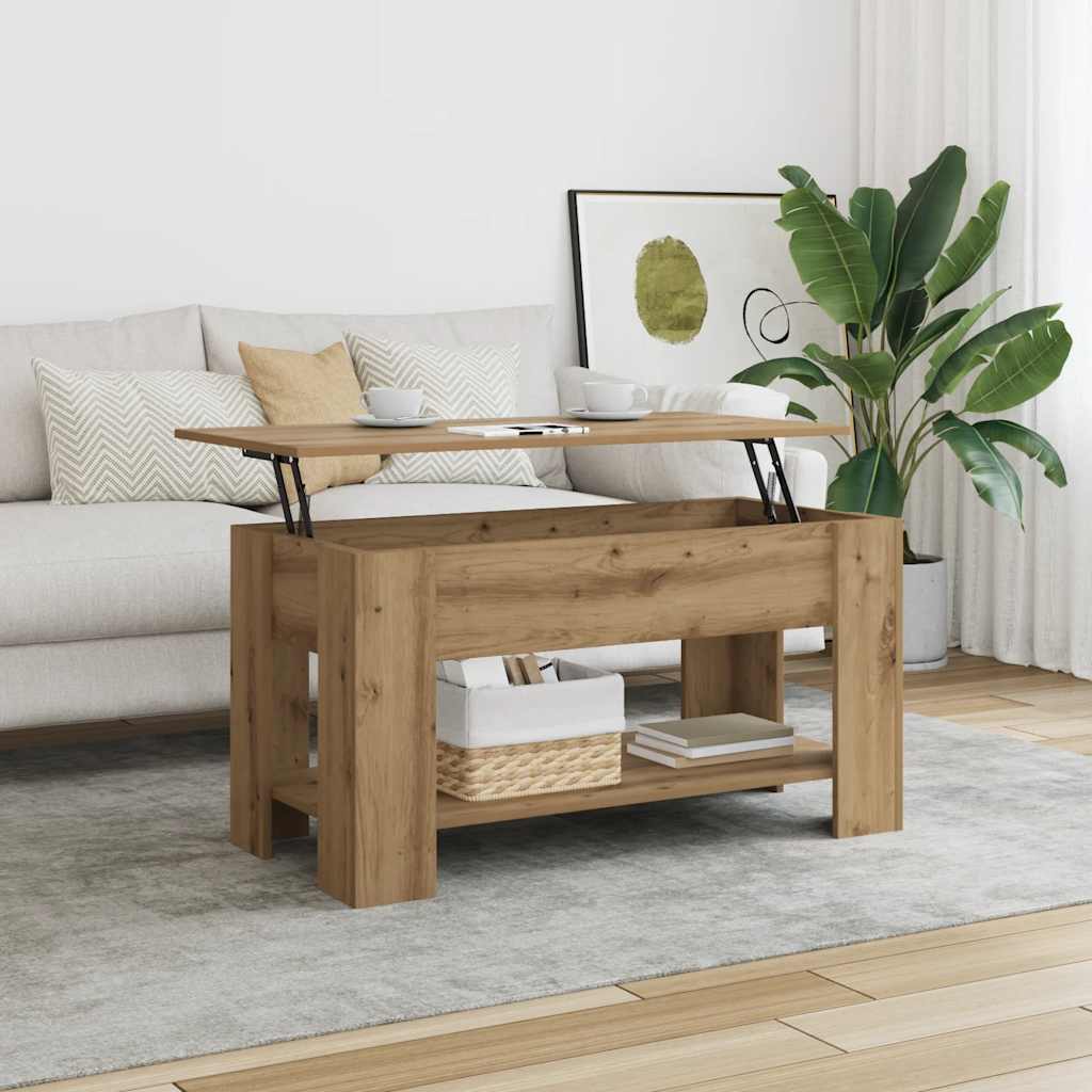 sofabord 101x49x52 cm konstrueret træ kunsteg