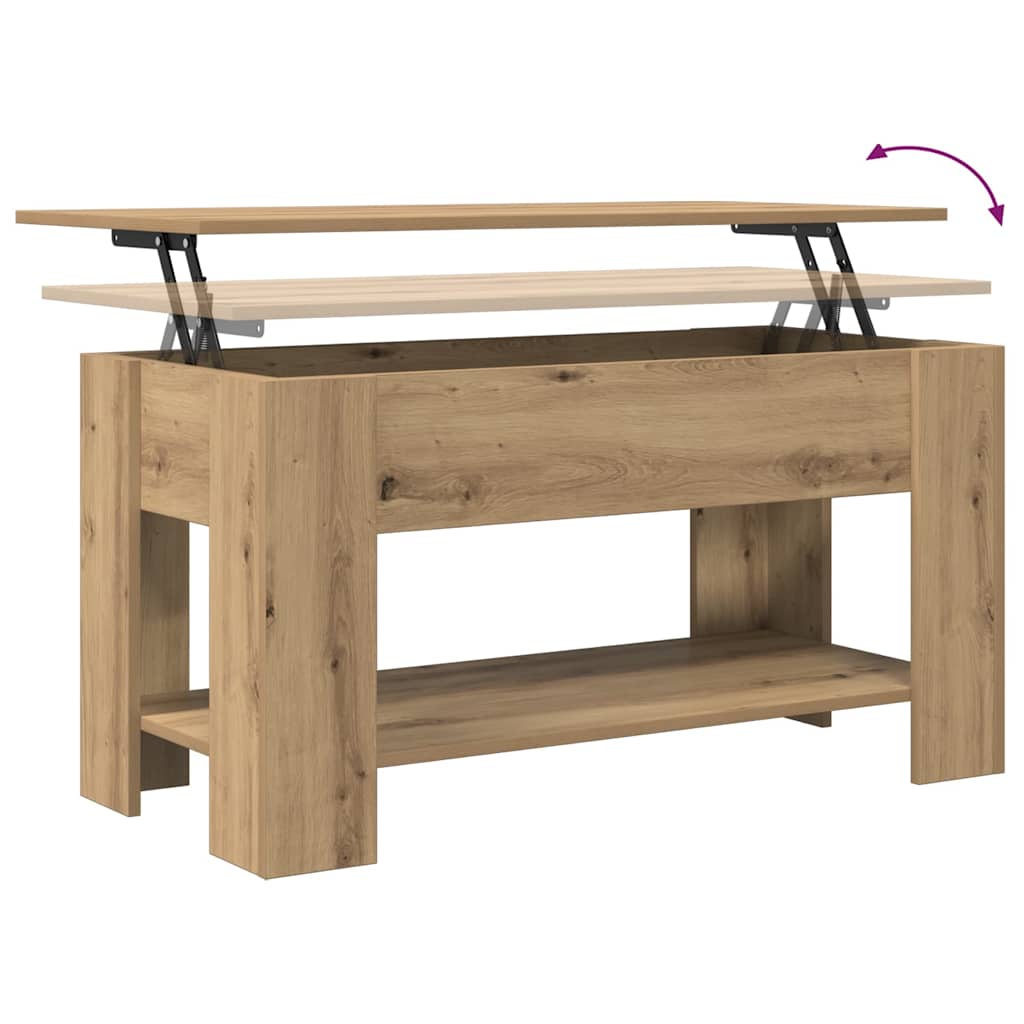 sofabord 101x49x52 cm konstrueret træ kunsteg