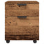 arkivskab med hjul 45x38x54 cm konstrueret træ gammelt trælook