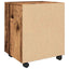 arkivskab med hjul 45x38x54 cm konstrueret træ gammelt trælook