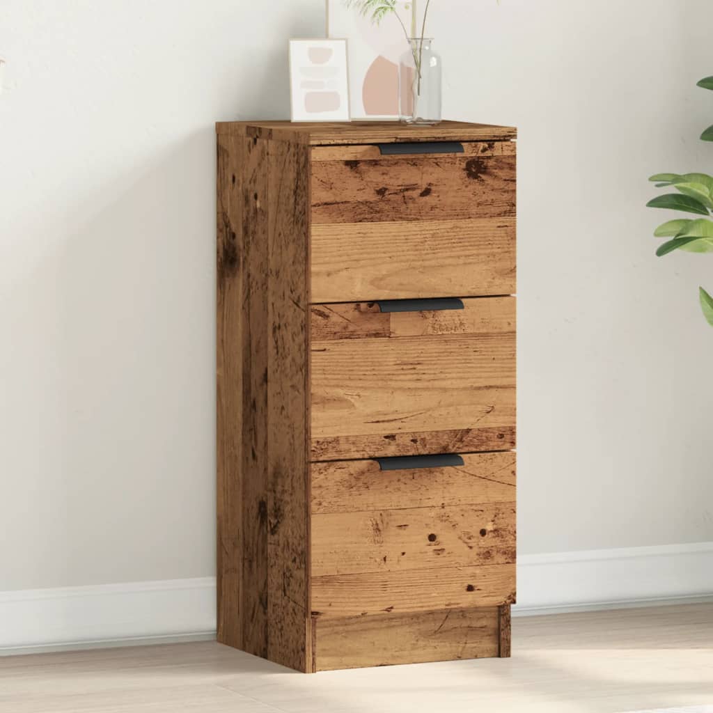 skænk 30x30x70 cm konstrueret træ antikt træ
