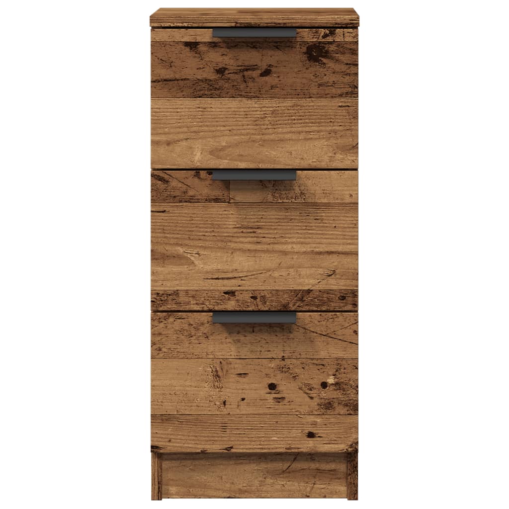 skænke 2 stk. 30x30x70 cm konstrueret træ antikt træ