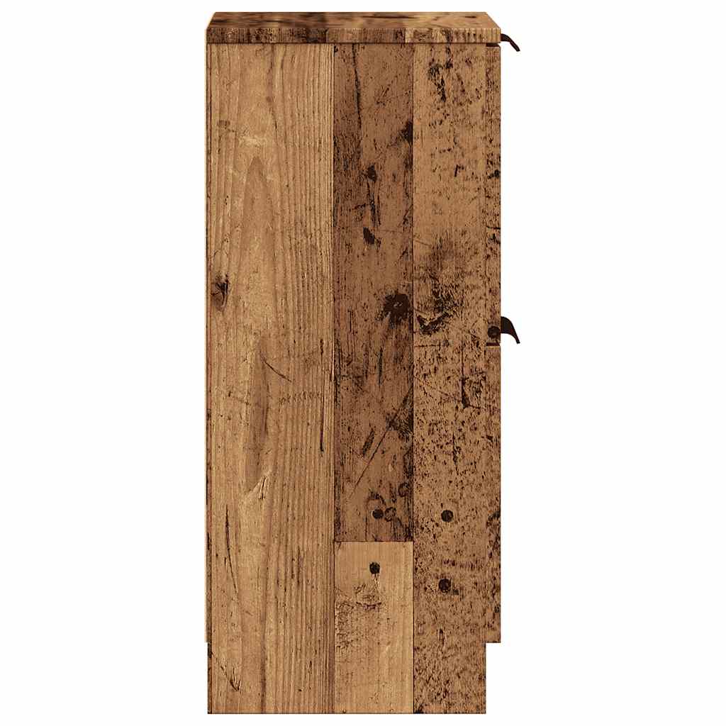 skænke 2 stk. 30x30x70 cm konstrueret træ antikt træ