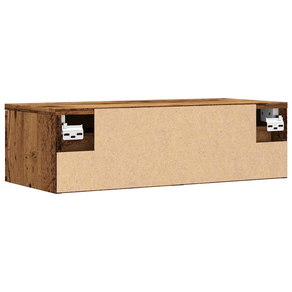 vægskab 68x30x20 cm konstrueret træ antikt eg