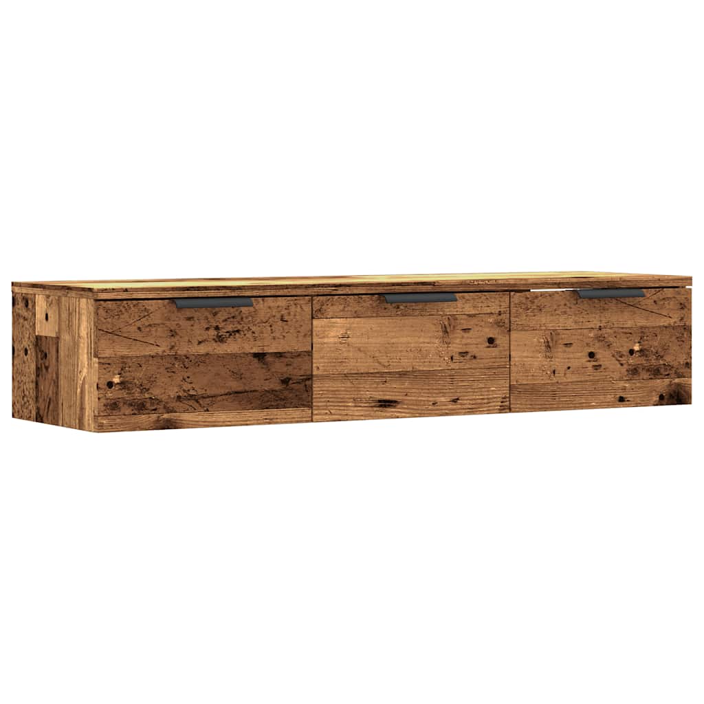 vægskab 102x30x20 cm konstrueret træ gammelt træ-look