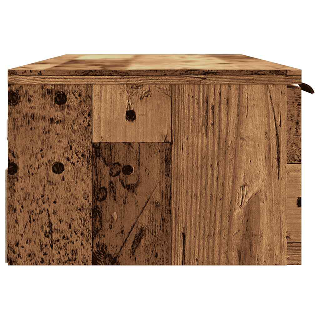 vægskab 102x30x20 cm konstrueret træ gammelt træ-look