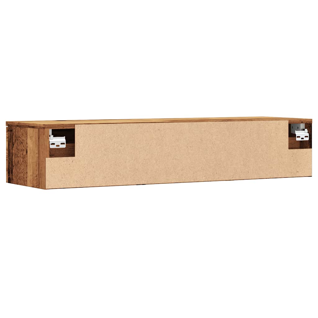 vægskab 102x30x20 cm konstrueret træ gammelt træ-look